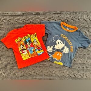 2 Shirts - Disney Mickey Mouse Graphic Tees (Boys 4T)